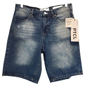 PTCL Nordstrom Shorts Women`s 27 Blue Distressed Denim Baggy Loose Fit Tomboy